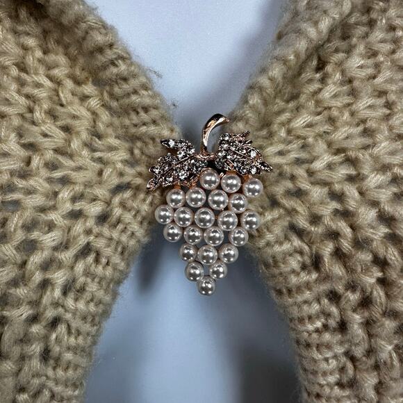 Vintage Handmade small beige crochet Afghan cardigan granny cottagecore coquette - Picture 6 of 15